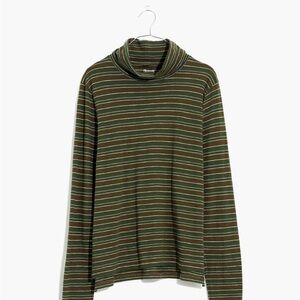 Madewell Green and Brown Turtleneck Sweater